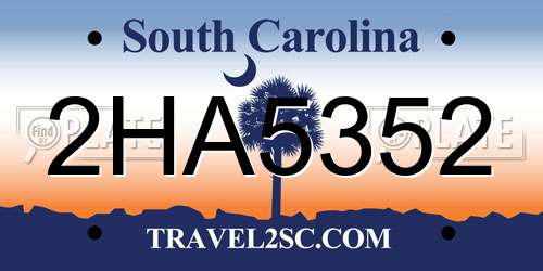 2HA5352 South Carolina License Plate
