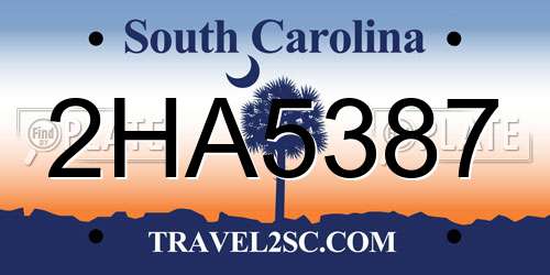 2HA5387 South Carolina License Plate