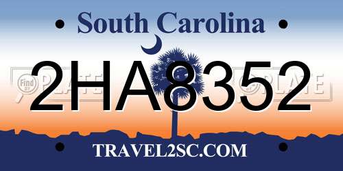 2HA8352 South Carolina License Plate