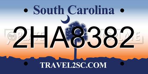 2HA8382 South Carolina License Plate