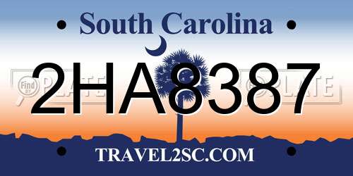 2HA8387 South Carolina License Plate