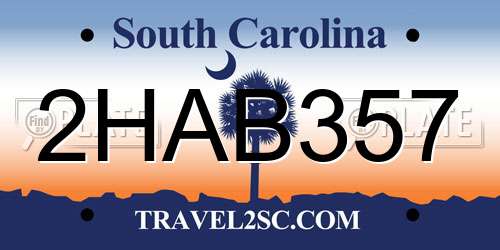 2HAB357 South Carolina License Plate