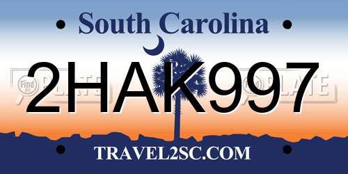 2HAK997 South Carolina License Plate