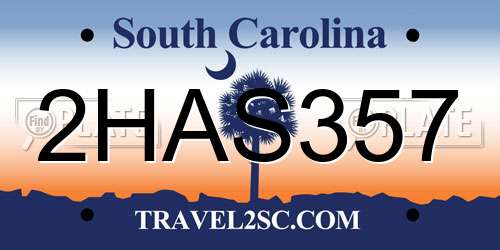 2HAS357 South Carolina License Plate
