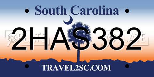 2HAS382 South Carolina License Plate