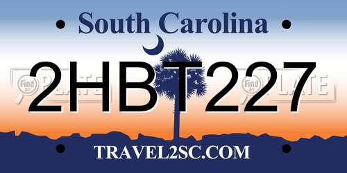 2HBT227 South Carolina License Plate