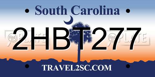 2HBT277 South Carolina License Plate