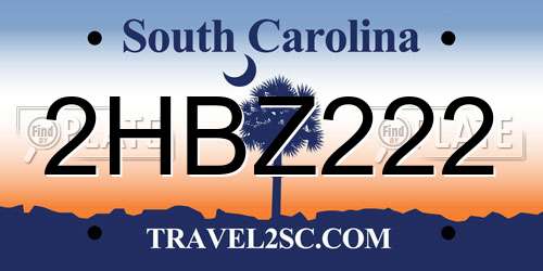 2HBZ222 South Carolina License Plate