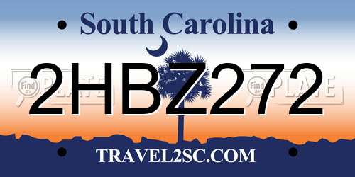 2HBZ272 South Carolina License Plate