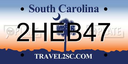 2HEB47 South Carolina License Plate