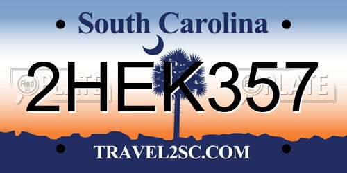2HEK357 South Carolina License Plate