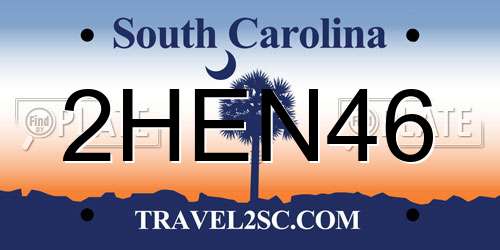 2HEN46 South Carolina License Plate