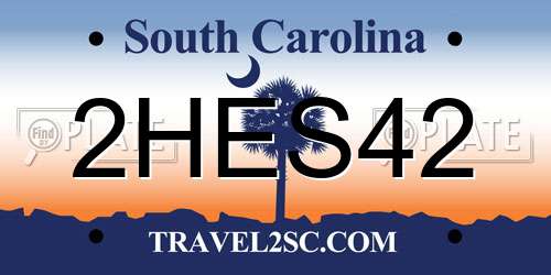 2HES42 South Carolina License Plate