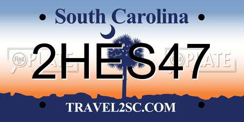 2HES47 South Carolina License Plate