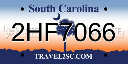 2HF7066 South Carolina License Plate