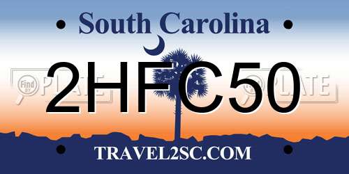 2HFC50 South Carolina License Plate