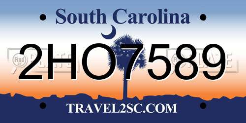 2HO7589 South Carolina License Plate