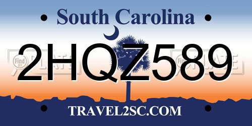 2HQZ589 South Carolina License Plate