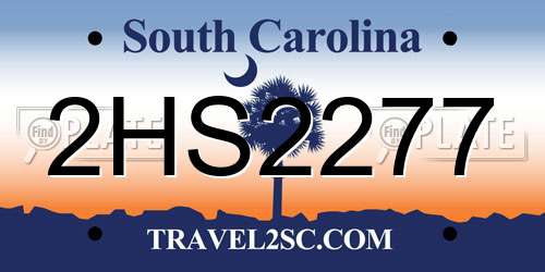 2HS2277 South Carolina License Plate