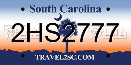 2HS2777 South Carolina License Plate