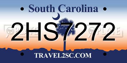 2HS7272 South Carolina License Plate