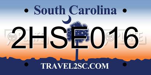 2HSE016 South Carolina License Plate