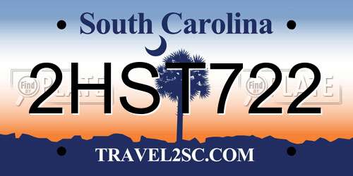 2HST722 South Carolina License Plate