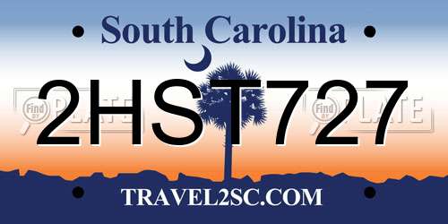 2HST727 South Carolina License Plate