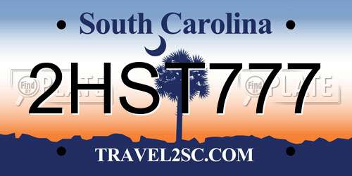 2HST777 South Carolina License Plate