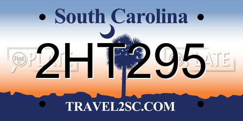 2HT295 South Carolina License Plate