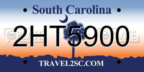2HT5900 South Carolina License Plate