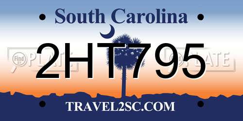 2HT795 South Carolina License Plate