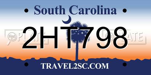2HT798 South Carolina License Plate