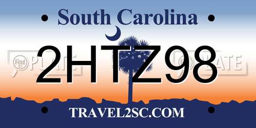 2HTZ98 South Carolina License Plate