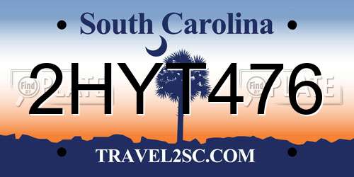 2HYT476 South Carolina License Plate