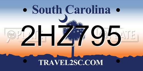 2HZ795 South Carolina License Plate