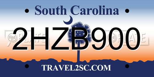 2HZB900 South Carolina License Plate