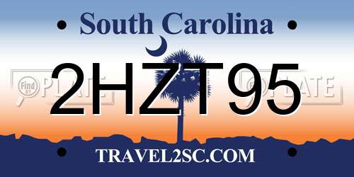 2HZT95 South Carolina License Plate