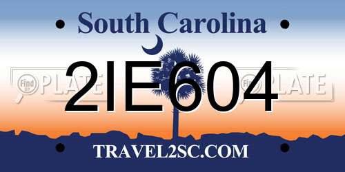2IE604 South Carolina License Plate