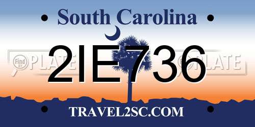 2IE736 South Carolina License Plate