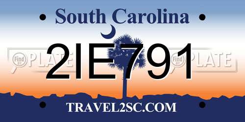 2IE791 South Carolina License Plate