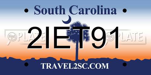 2IET91 South Carolina License Plate