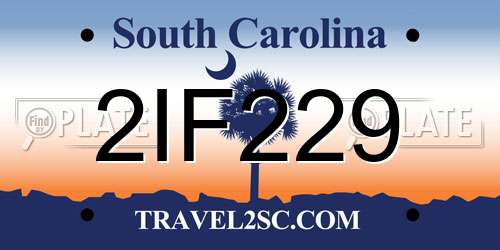 2IF229 South Carolina License Plate
