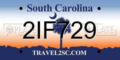 2IF729 South Carolina License Plate