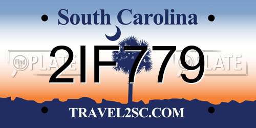 2IF779 South Carolina License Plate