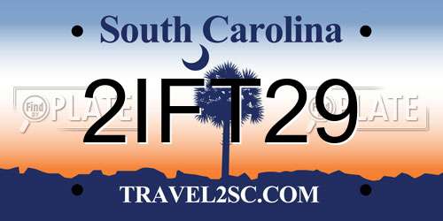 2IFT29 South Carolina License Plate