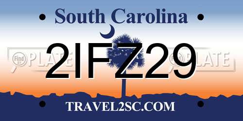 2IFZ29 South Carolina License Plate