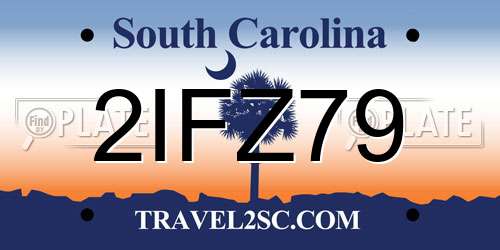 2IFZ79 South Carolina License Plate