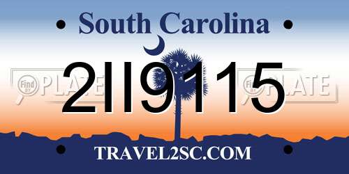 2II9115 South Carolina License Plate