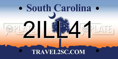 2ILL41 South Carolina License Plate